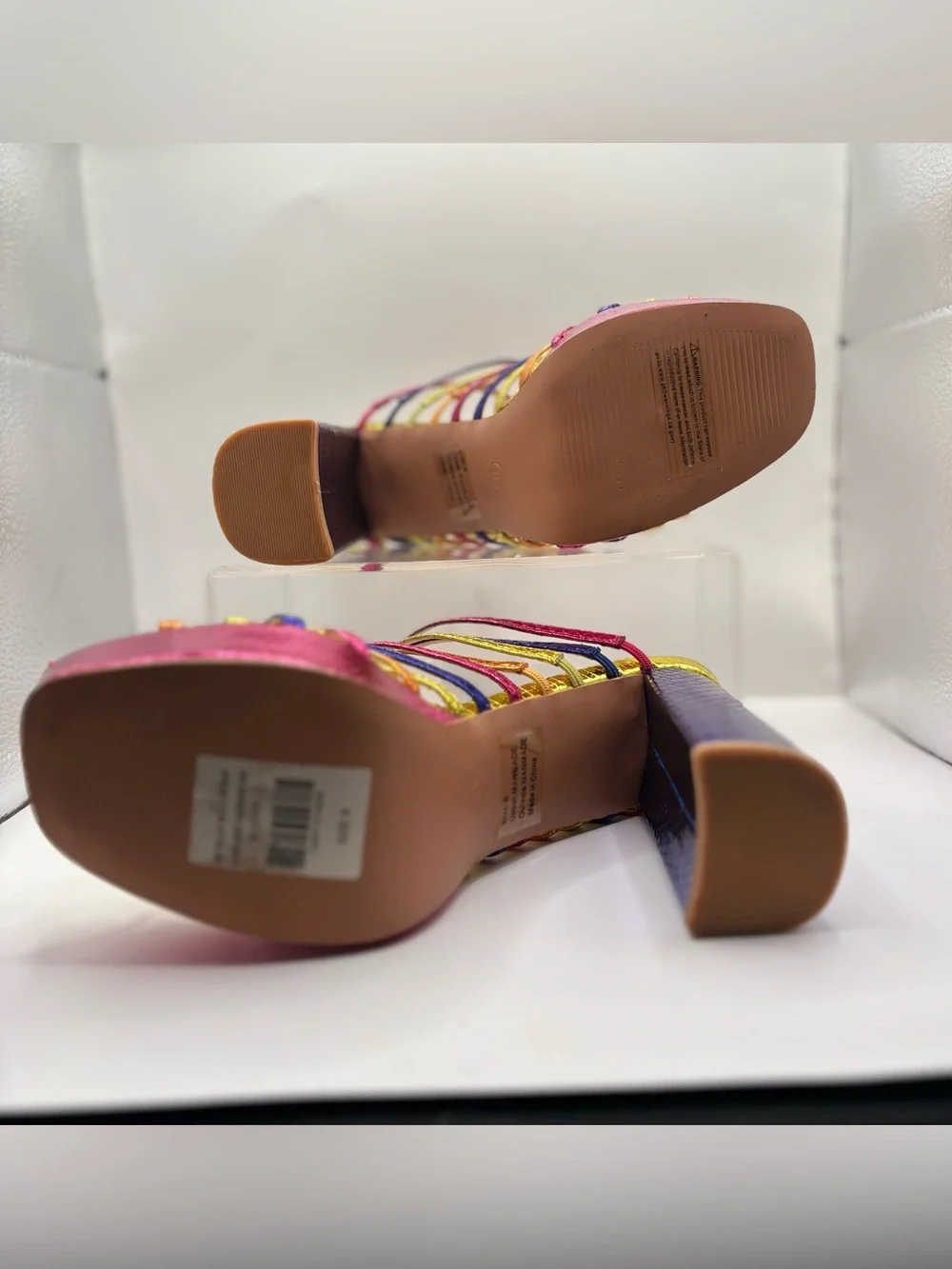 Women's Multi-Color Strappy Platform Heels